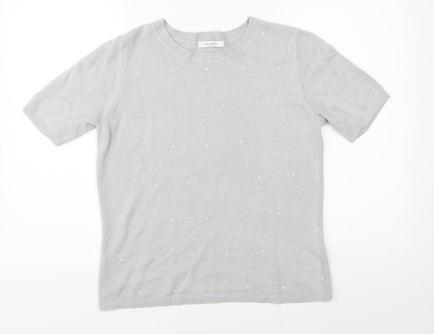 Womens UK Size 10 Marks & Spencer Grey Basic T-Shirt