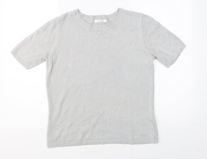 Womens UK Size 10 Marks & Spencer Grey Basic T-Shirt