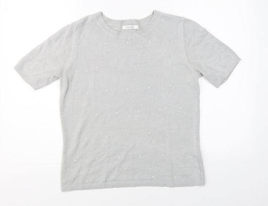 Womens UK Size 10 Marks & Spencer Grey Basic T-Shirt