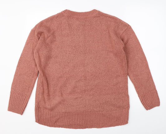 New Look Mens Red  Knit Pullover Jumper Size M