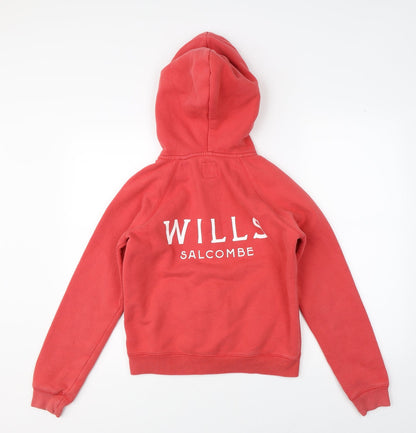 Womens UK Size 6 Jack Wills Red Full Zip Hoodie