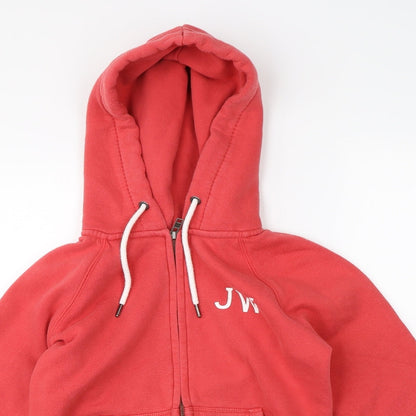 Womens UK Size 6 Jack Wills Red Full Zip Hoodie