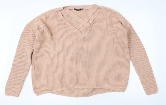 Boohoo Womens Pink   Pullover Jumper Size M