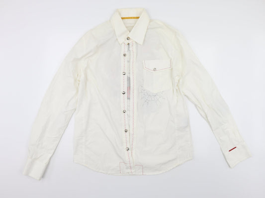 RN23 Jeans Mens White    Button-Up Size 2XL