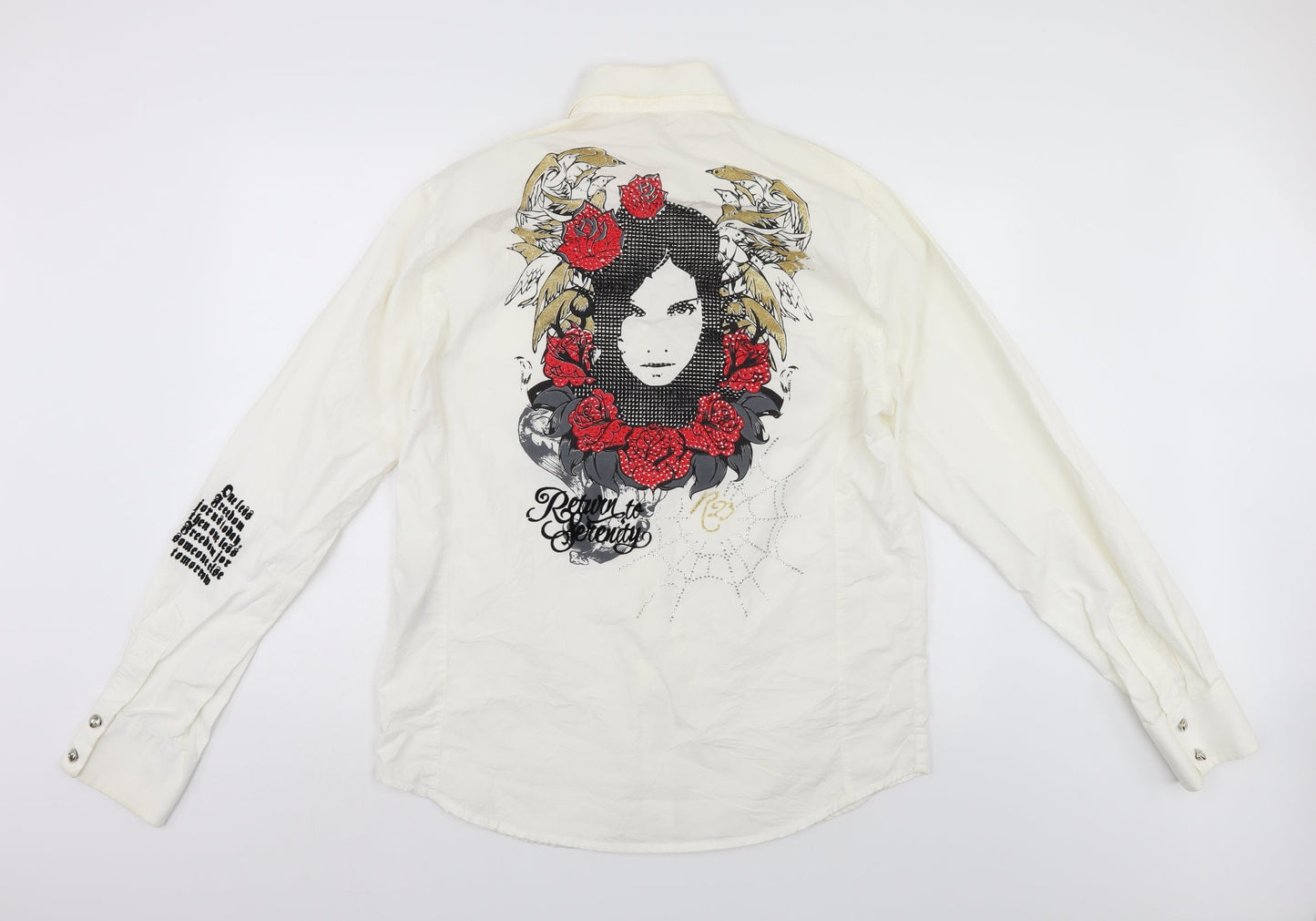 RN23 Jeans Mens White    Button-Up Size 2XL