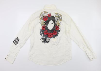 RN23 Jeans Mens White    Button-Up Size 2XL