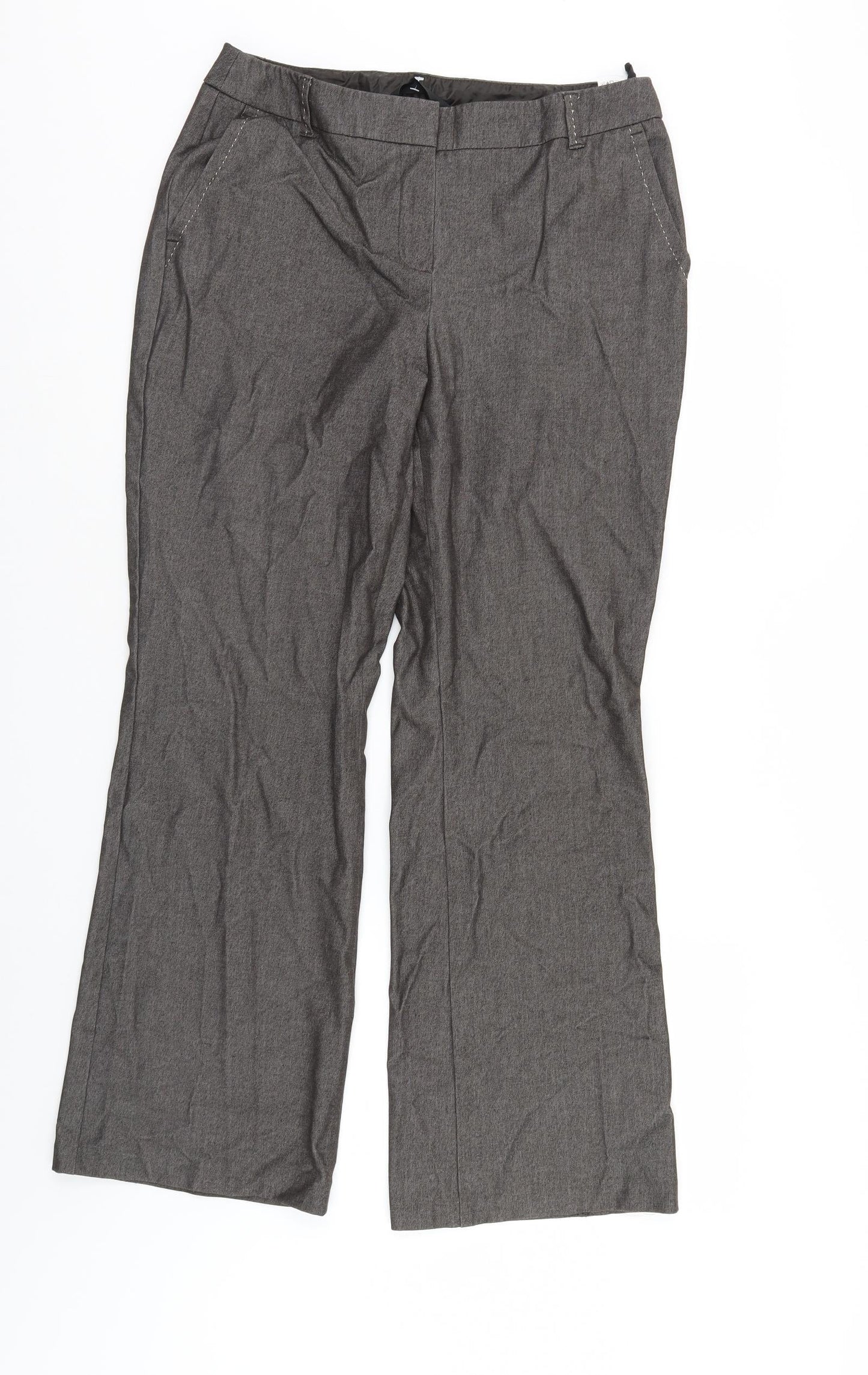 Womens UK Size 12 Marks and Spencer Regular Fit  Brown Trousers