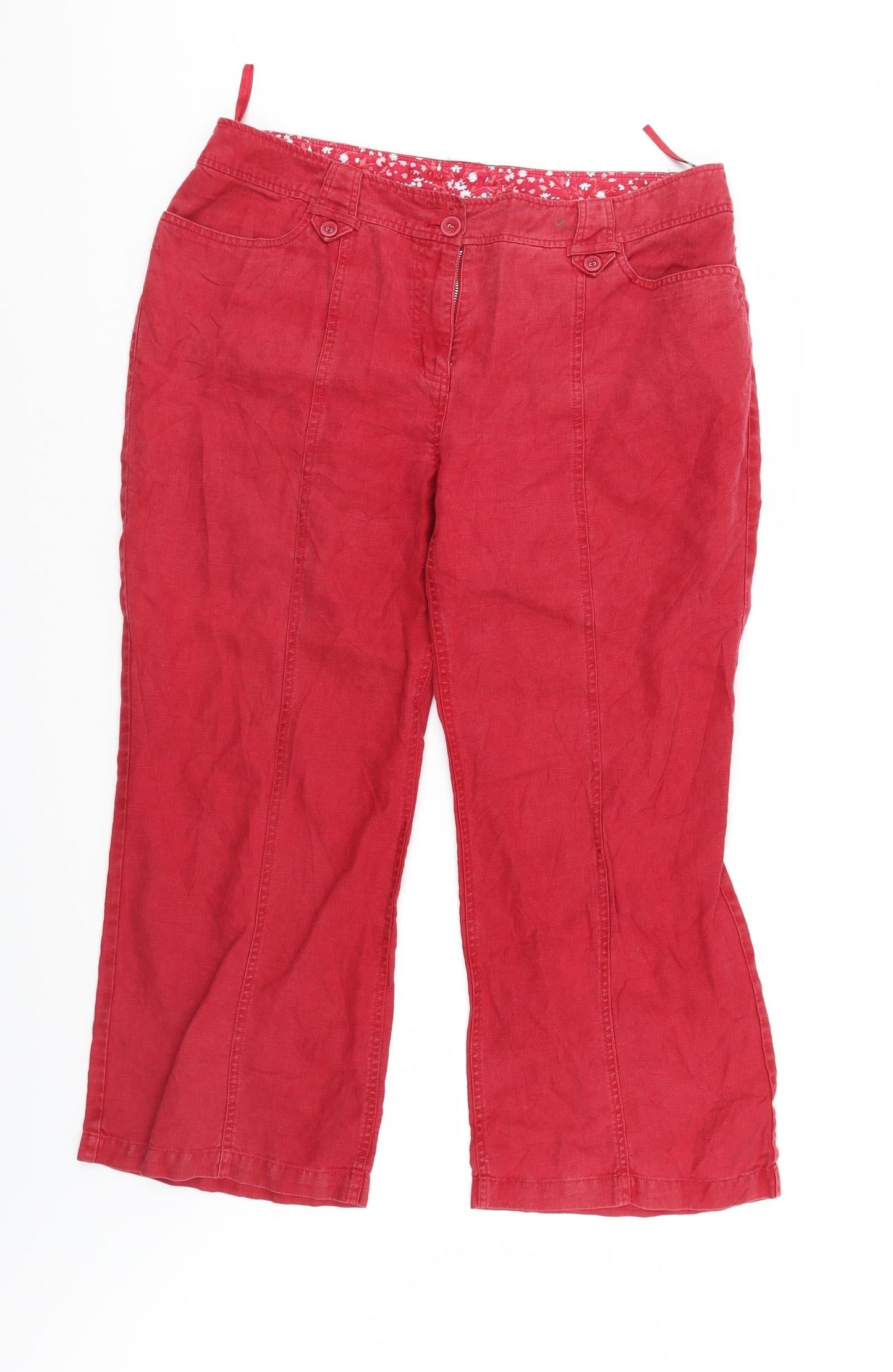 Womens UK Size 8 Preworn Regular Fit Straight Red Jeans