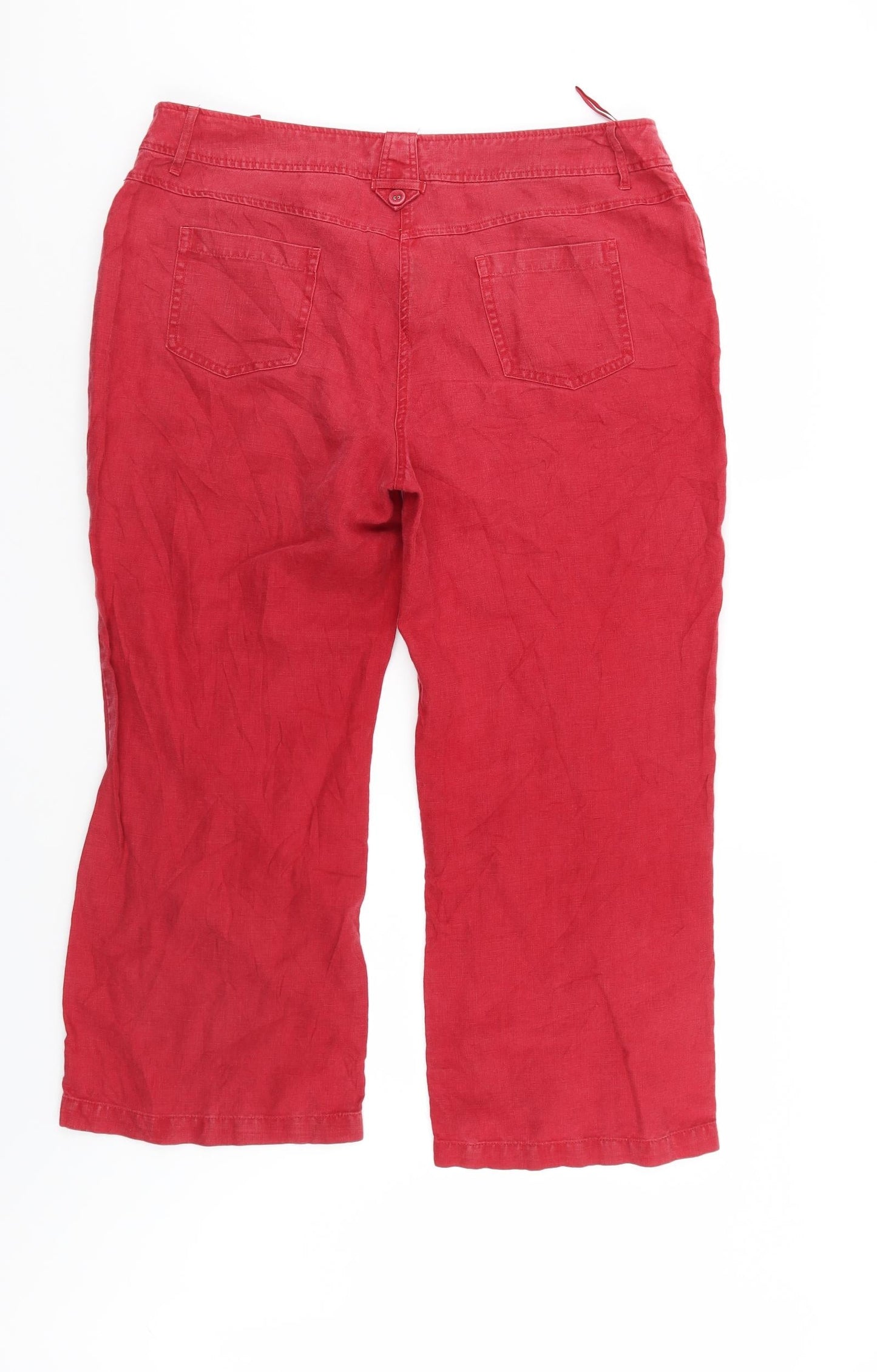 Womens UK Size 8 Preworn Regular Fit Straight Red Jeans