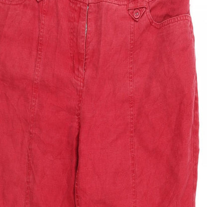 Womens UK Size 8 Preworn Regular Fit Straight Red Jeans