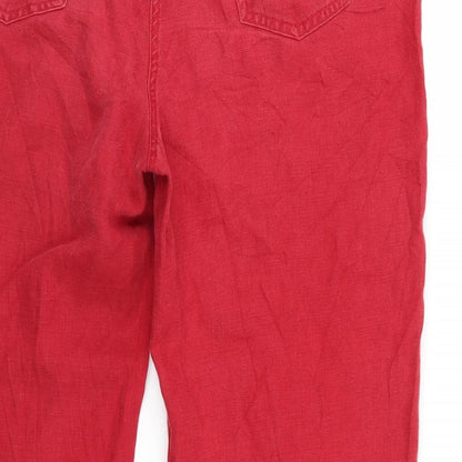 Womens UK Size 8 Preworn Regular Fit Straight Red Jeans
