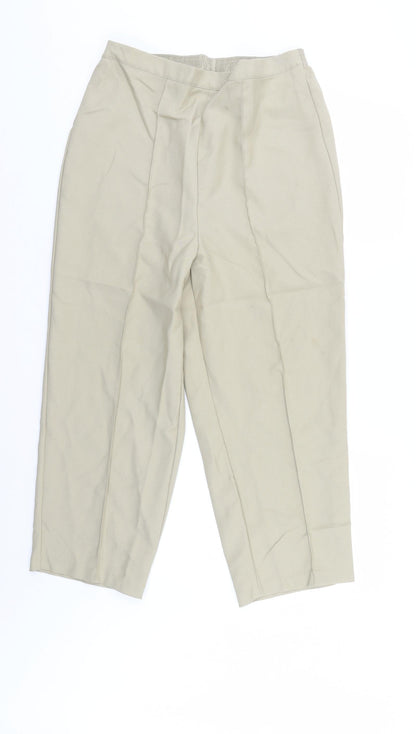 Unity Womens Beige   Trousers  Size 16 L25 in - Elastic Waist