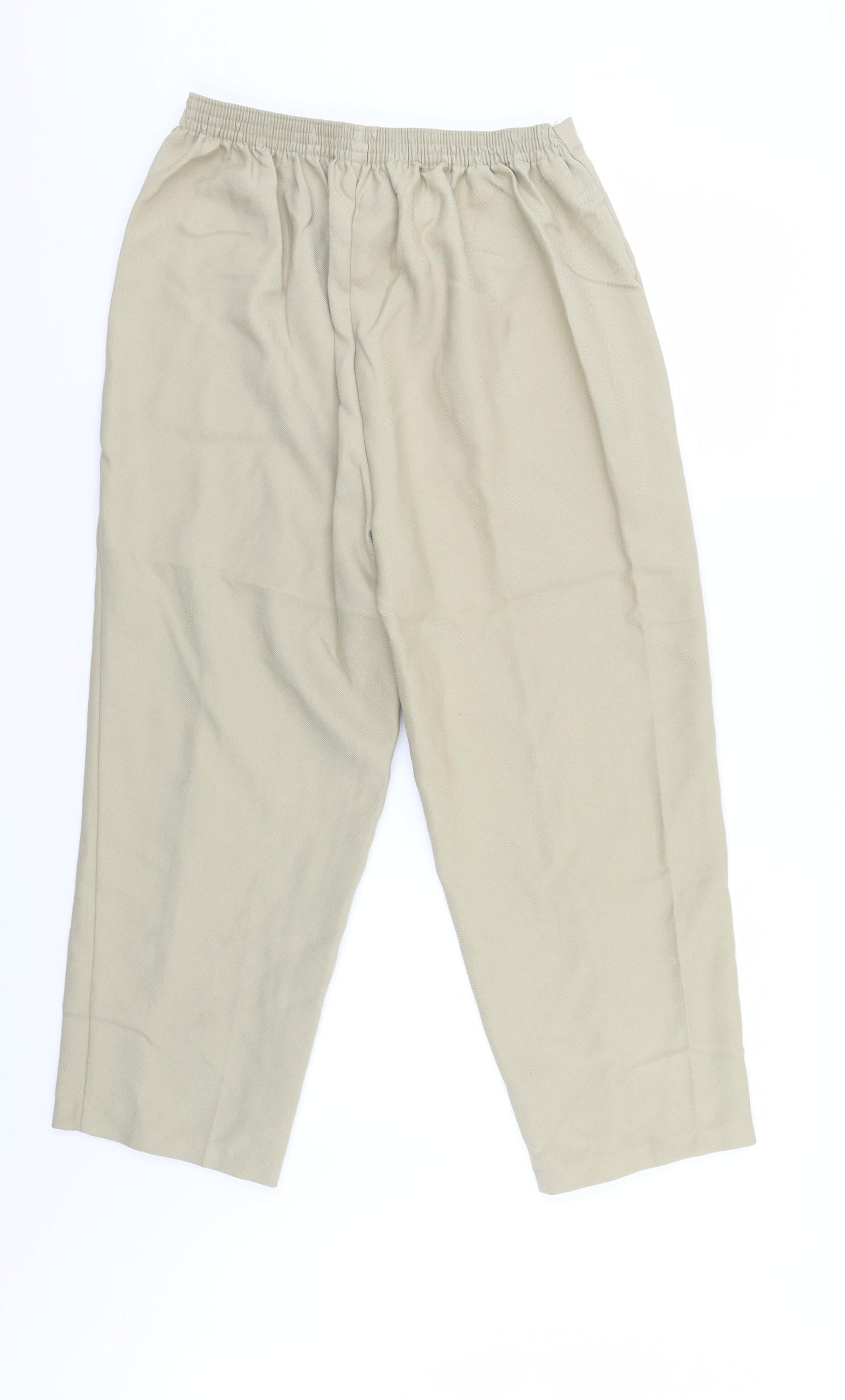 Unity Womens Beige   Trousers  Size 16 L25 in - Elastic Waist