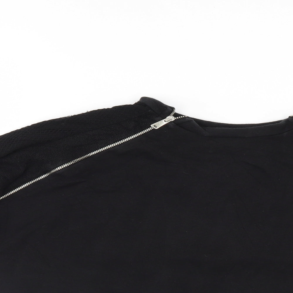 Zara Womens Black   Pullover Sweatshirt Size S