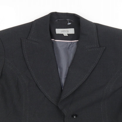 M&S Womens Grey   Jacket Blazer Size 10