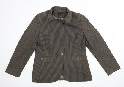 NEXT Womens Green Striped  Jacket Blazer Size 18