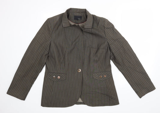 NEXT Womens Green Striped  Jacket Blazer Size 18