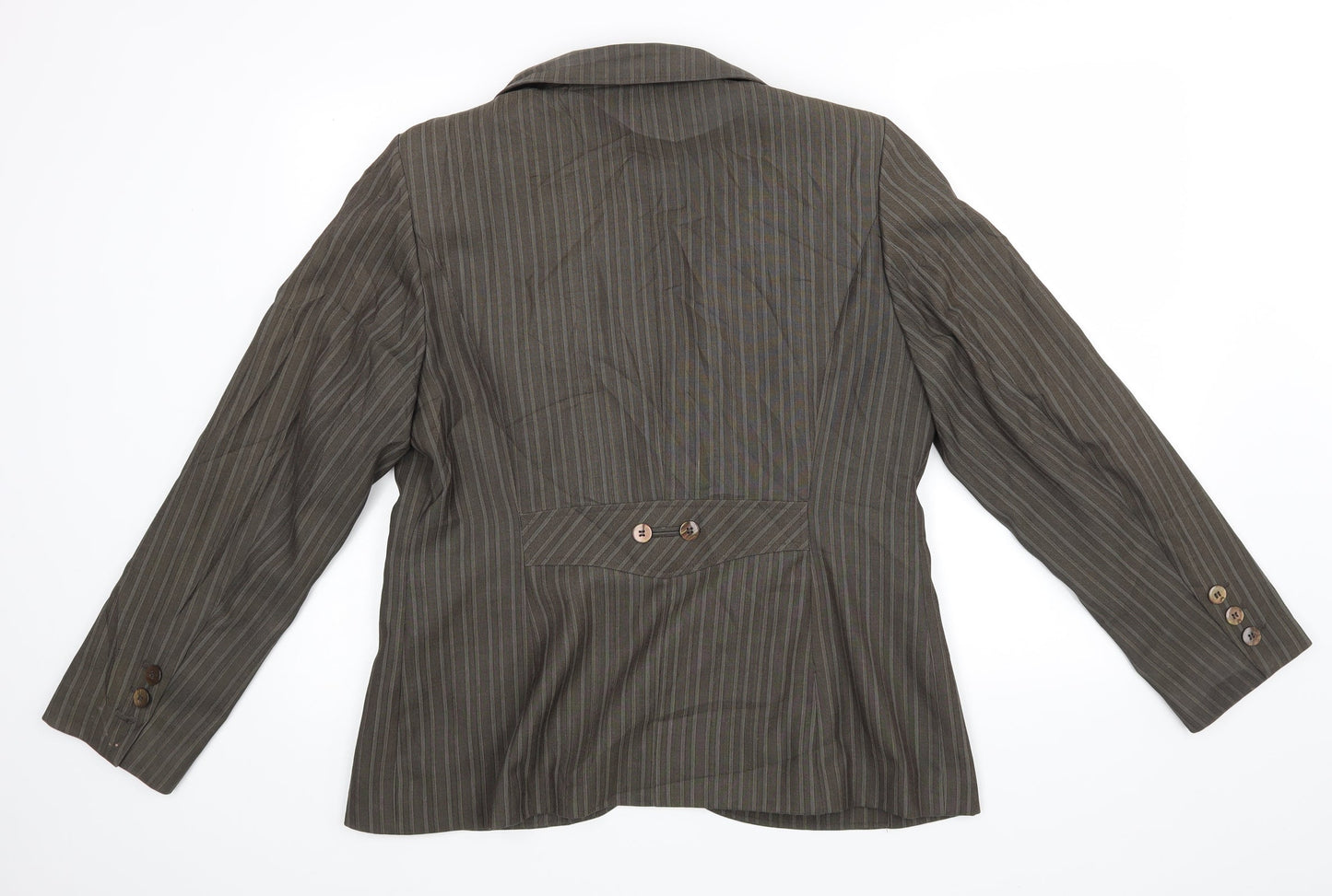 NEXT Womens Green Striped  Jacket Blazer Size 18