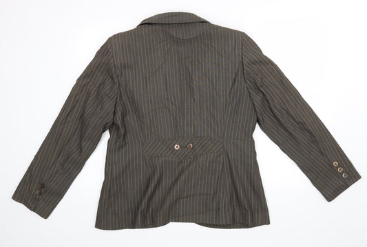 NEXT Womens Green Striped  Jacket Blazer Size 18