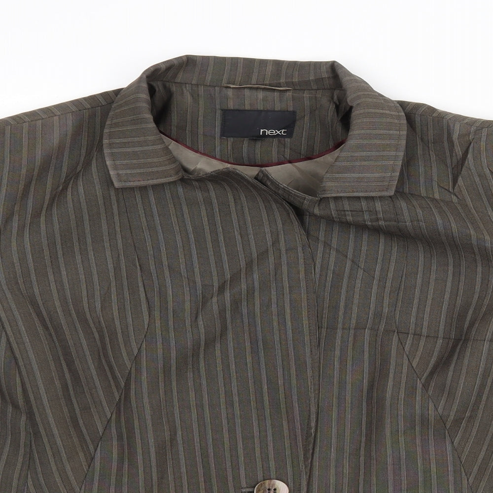 NEXT Womens Green Striped  Jacket Blazer Size 18