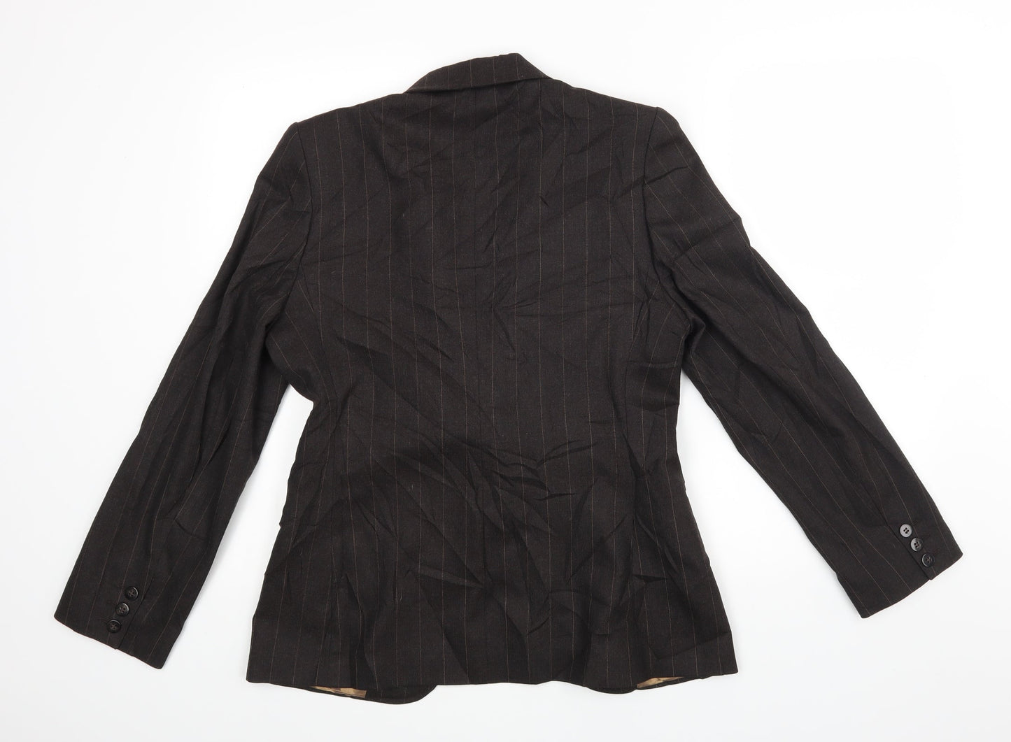 Nrxt Womens Brown Striped  Jacket Blazer Size 12