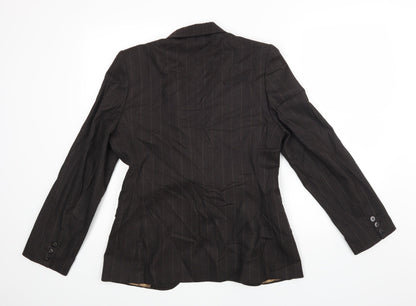 Nrxt Womens Brown Striped  Jacket Blazer Size 12