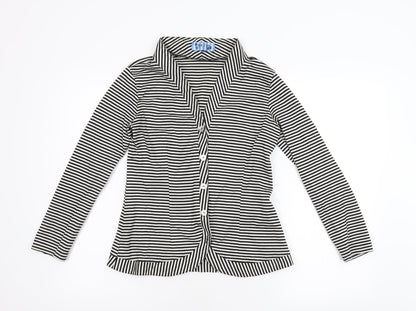 Ma Ena Womens Multicoloured Striped  Cardigan Jumper Size M