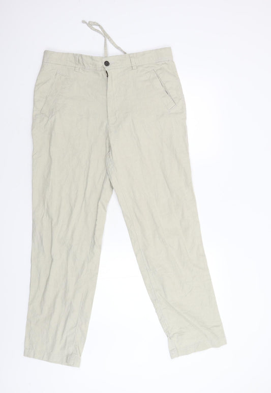 M&S Womens Beige   Trousers  Size 34 L31 in