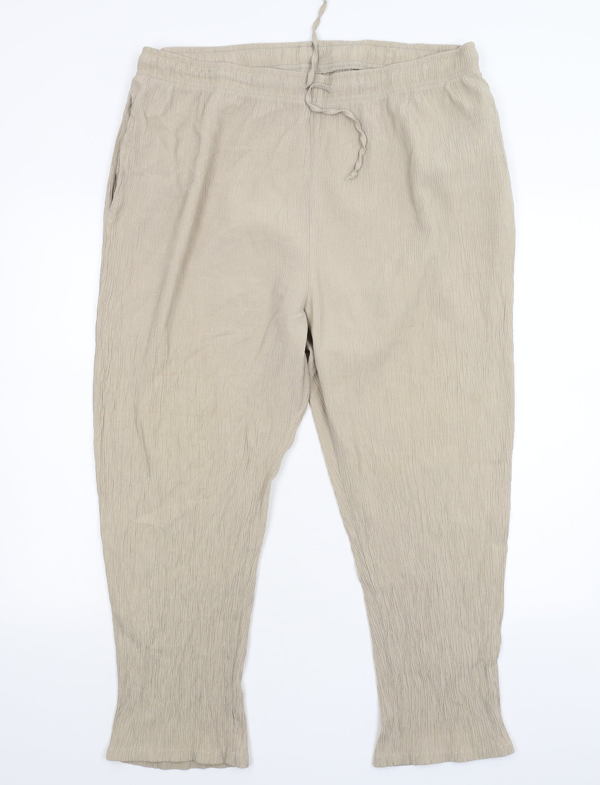 Womens UK Size 18 Preworn Regular Fit  Beige Trousers