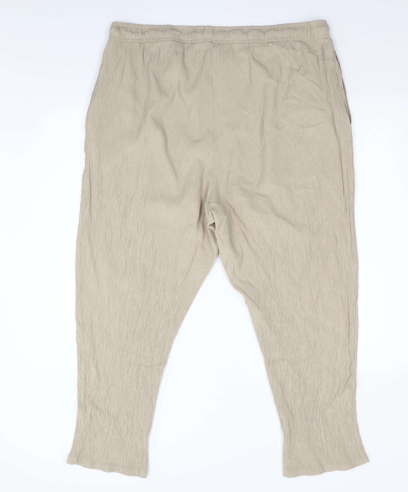 Womens UK Size 18 Preworn Regular Fit  Beige Trousers