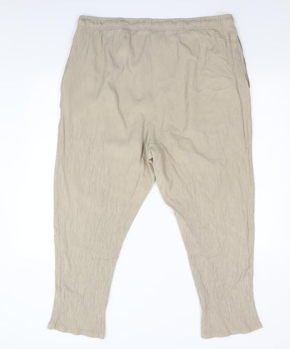 Womens UK Size 18 Preworn Regular Fit  Beige Trousers