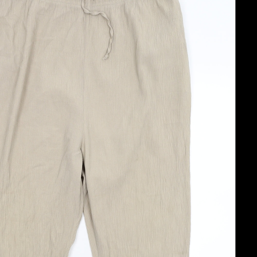 Womens UK Size 18 Preworn Regular Fit  Beige Trousers