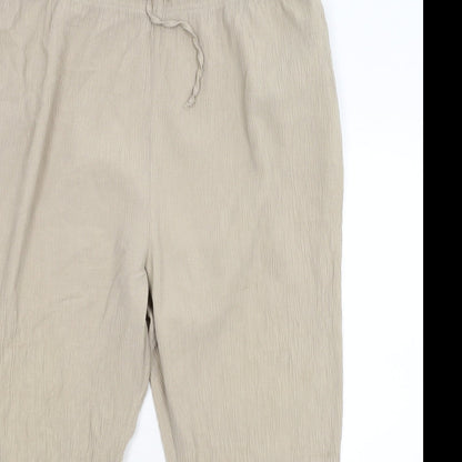Womens UK Size 18 Preworn Regular Fit  Beige Trousers