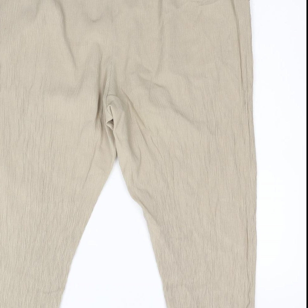 Womens UK Size 18 Preworn Regular Fit  Beige Trousers