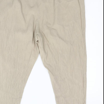 Womens UK Size 18 Preworn Regular Fit  Beige Trousers