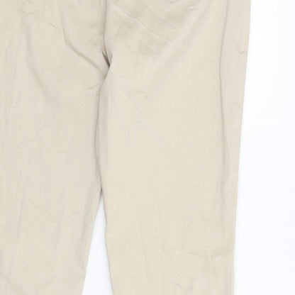Womens UK Size 14 Preworn Regular Fit  Beige Trousers