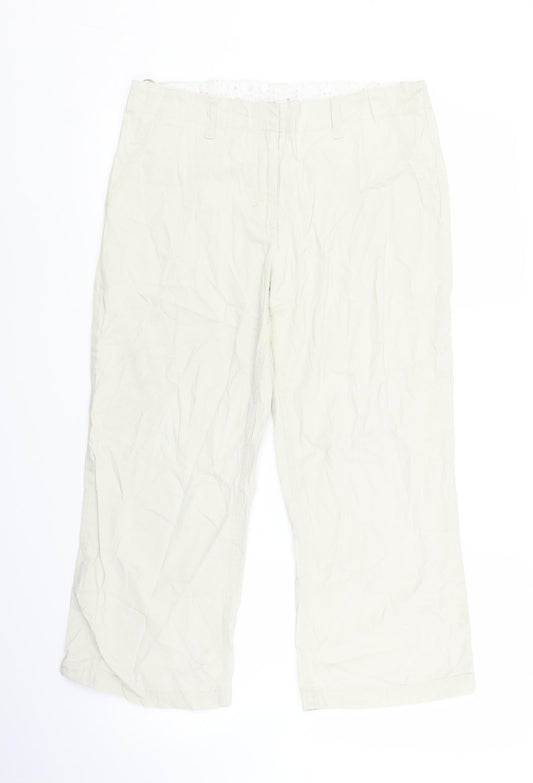 Womens UK Size 12 Papaya Regular Fit  Ivory Trousers