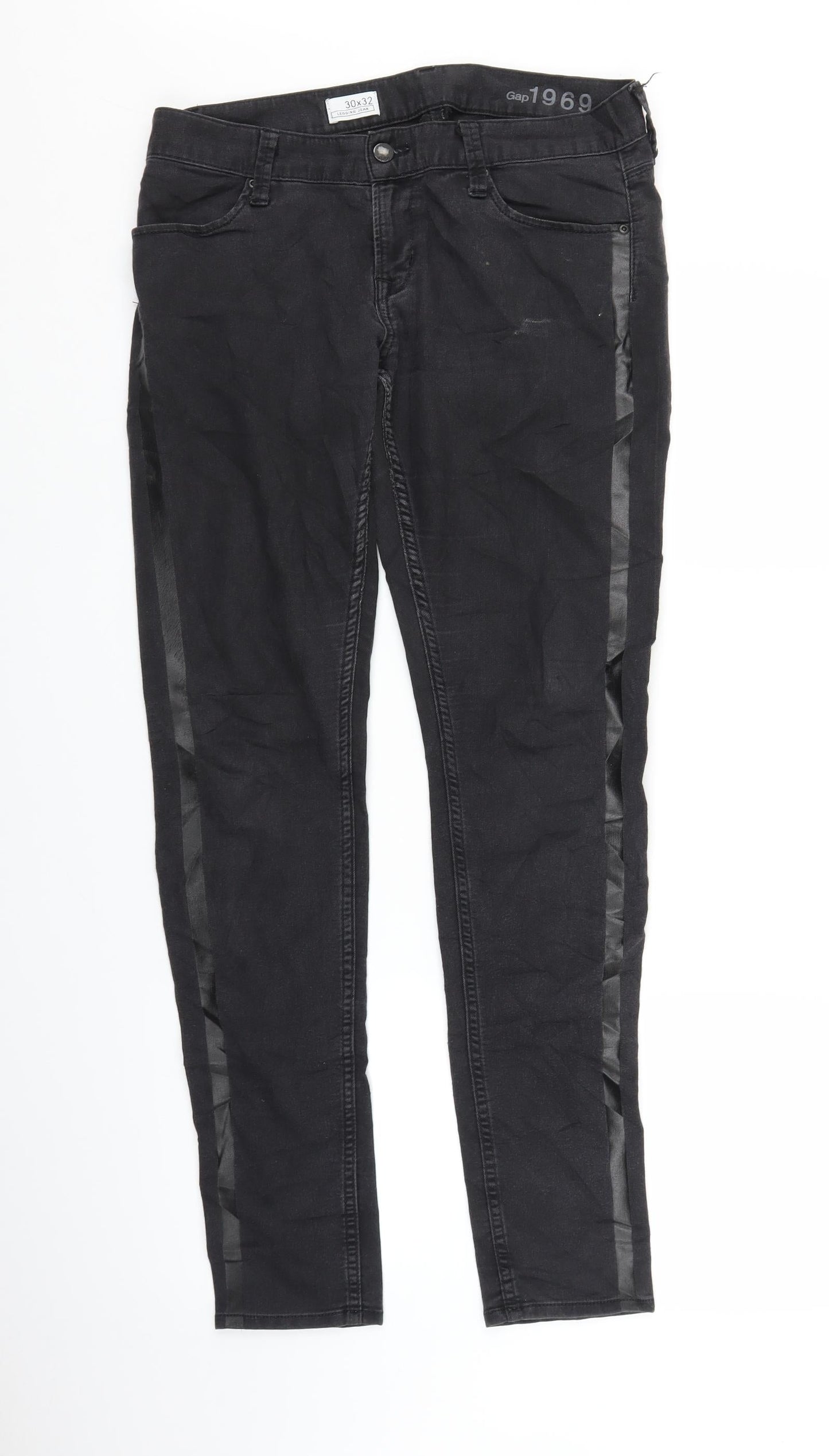 Gap Womens Black  Denim Straight Jeans Size 30 in L29 in