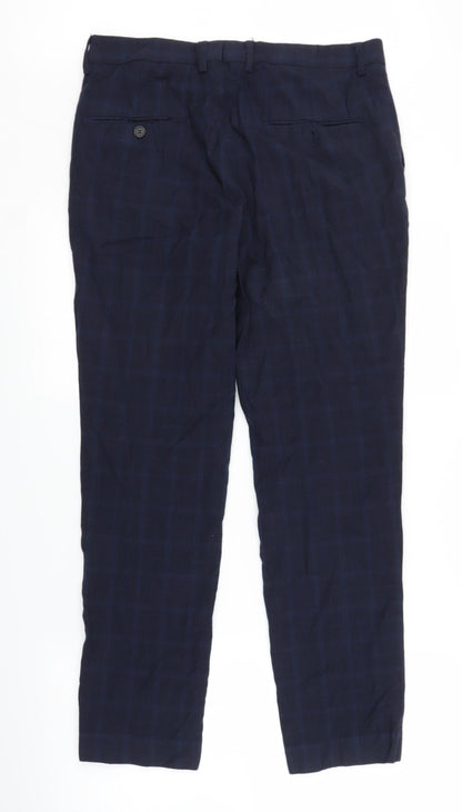 H&M Mens Blue Plaid  Rain Trousers Trousers Size 33 in L28 in