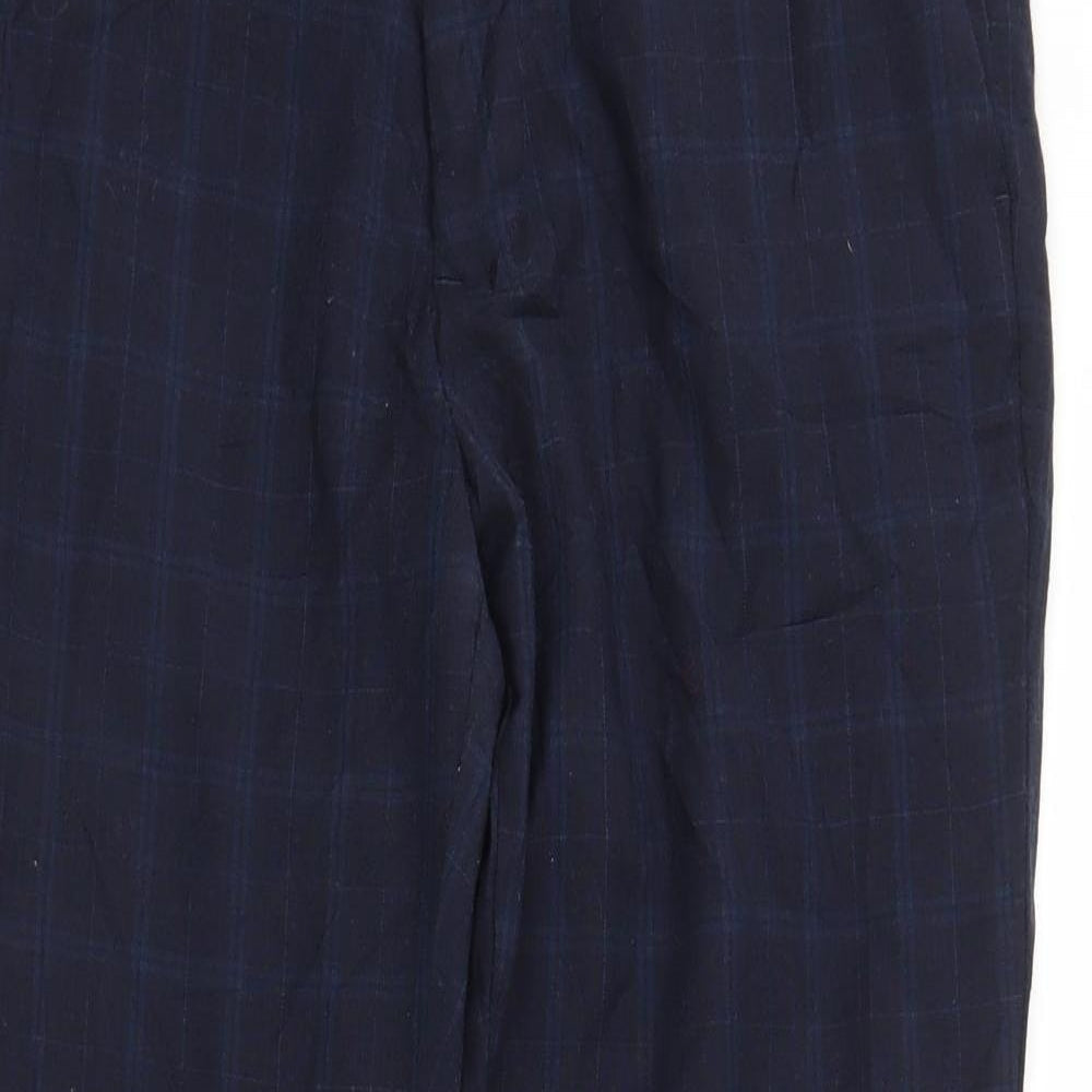 H&M Mens Blue Plaid  Rain Trousers Trousers Size 33 in L28 in
