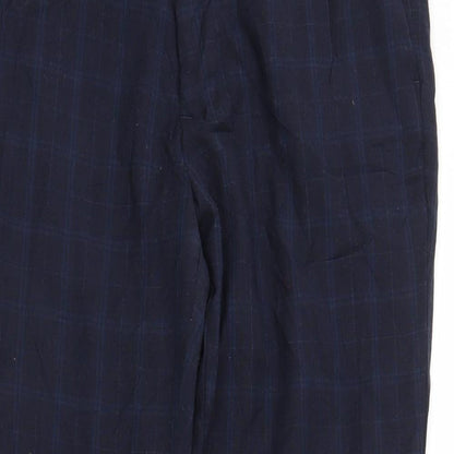 H&M Mens Blue Plaid  Rain Trousers Trousers Size 33 in L28 in