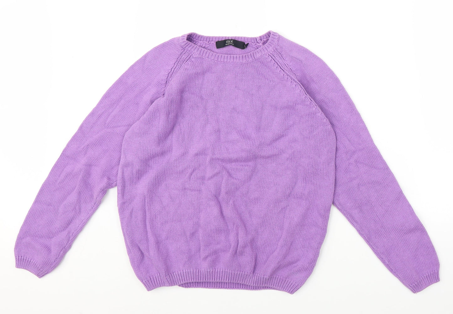 ISLE Womens Purple  Knit Pullover Jumper Size M
