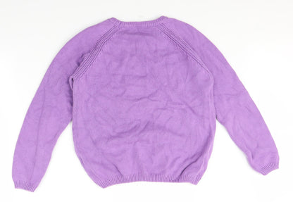 ISLE Womens Purple  Knit Pullover Jumper Size M