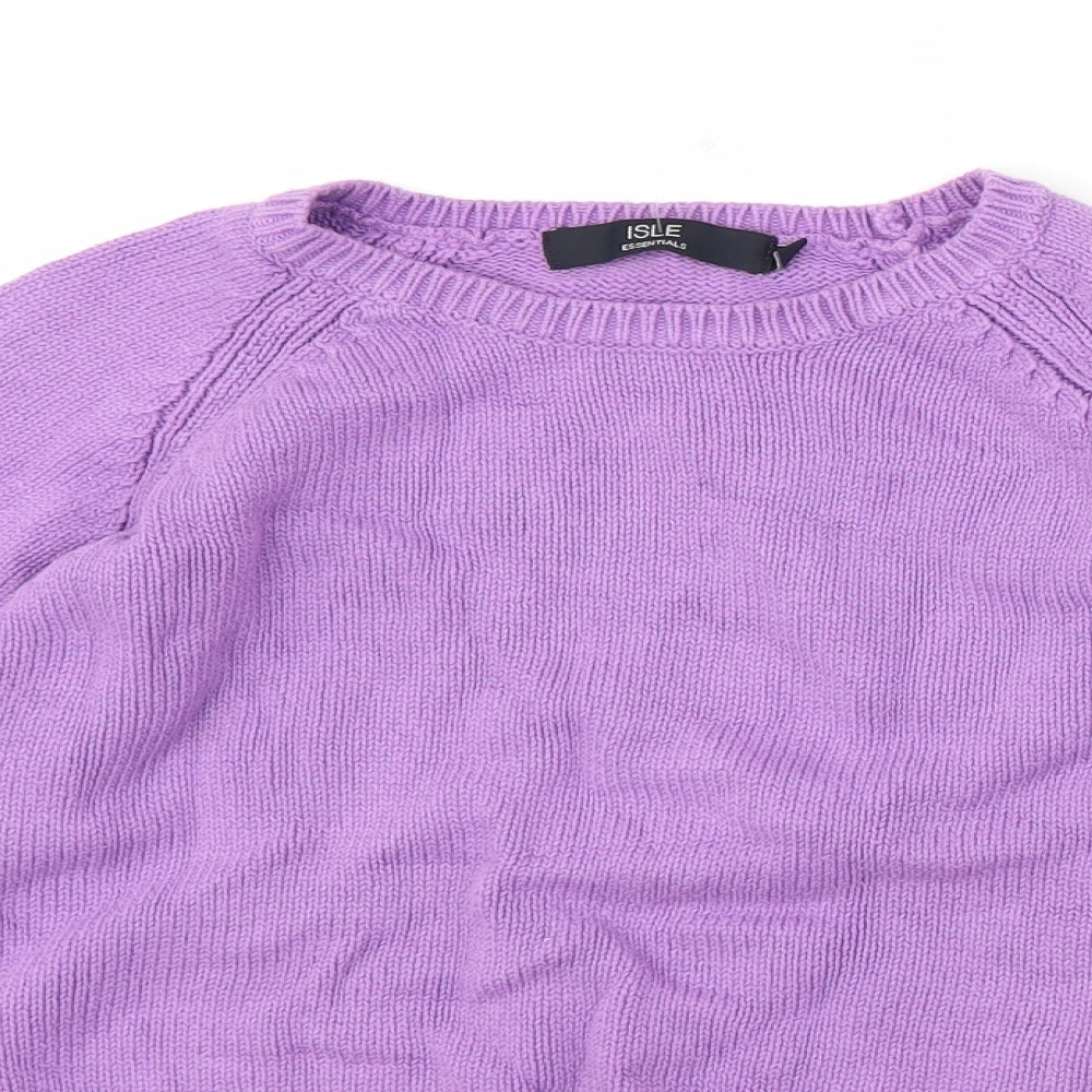 ISLE Womens Purple  Knit Pullover Jumper Size M