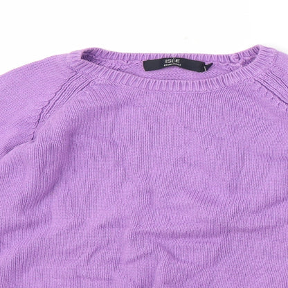 ISLE Womens Purple  Knit Pullover Jumper Size M