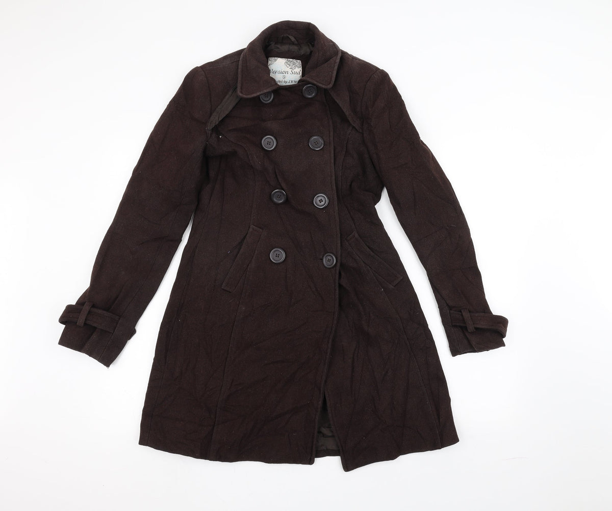 Version Sud Womens Brown   Overcoat Coat Size S