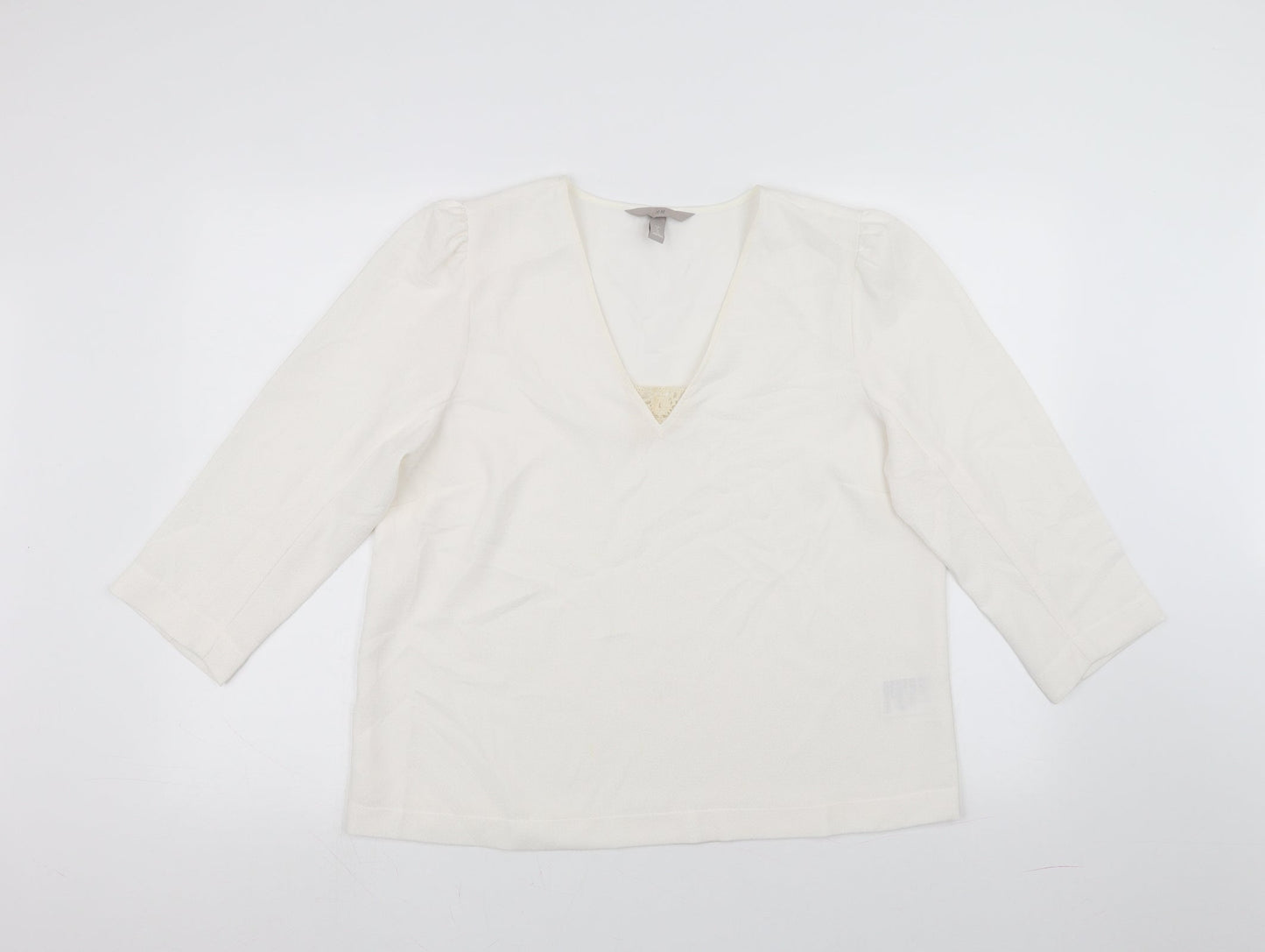 H&M Womens White   Pullover Jumper Size M