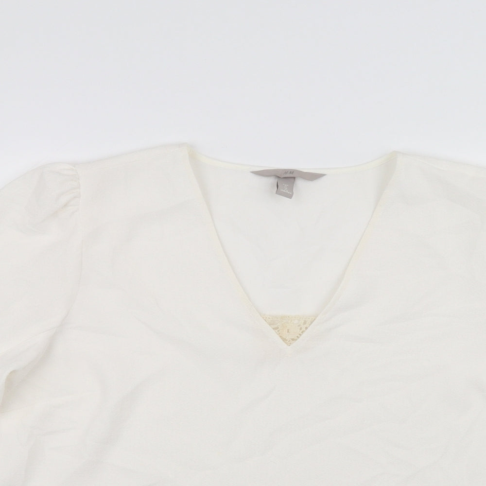 H&M Womens White   Pullover Jumper Size M