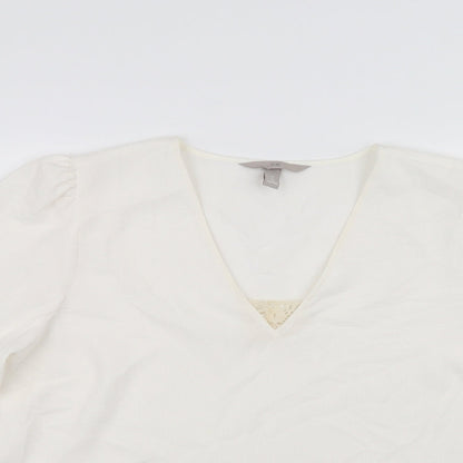 H&M Womens White   Pullover Jumper Size M