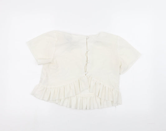Womens UK Size 10 ASOS White Basic T-Shirt
